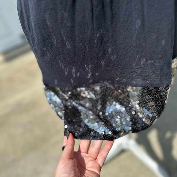 Y2K Express Black Sequin Trim Tank Dress – Size XS - Picture 2 of 6